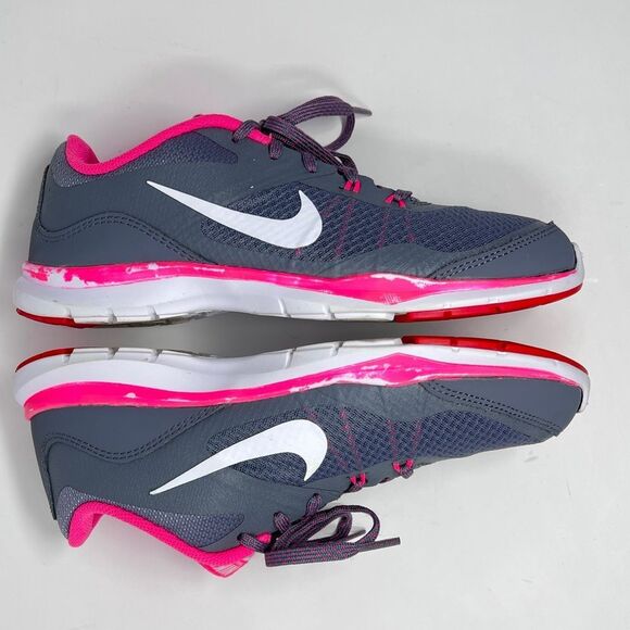 Nike Women’s Flex Trainer 5 Gray Pink Running Shoes Size 7 (724858-003) - Picture 3 of 9